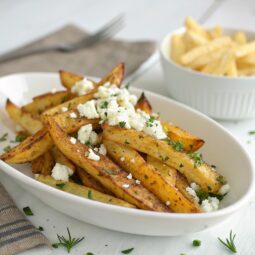 Homemade Baked Greek Fries with feta cheese Recipe