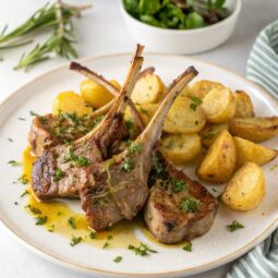 Marinated Greek Lamb Chops with Roast Potatoes (Paidakia) Recipe