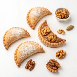 Walnut-filled, Crescent -Shaped Pastries (Skaltsounia) Recipe