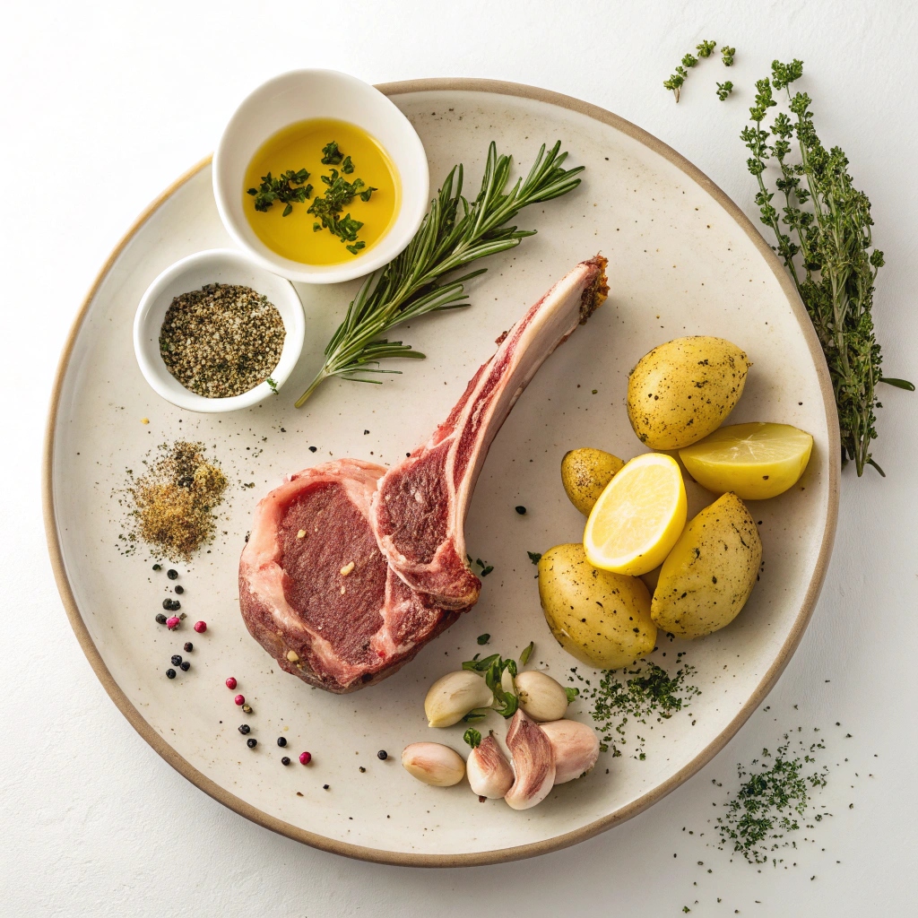 Ingredients for Greek Lamb Chops with Roast Potatoes