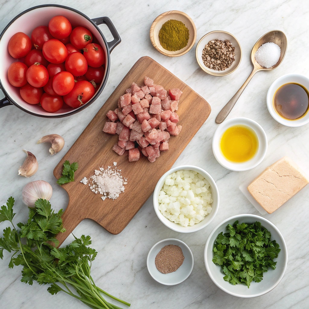 Ingredients for Greek Meat Pie (Kreatopita)