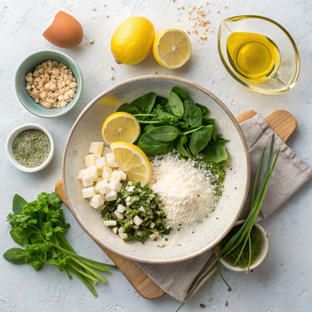 ingredients for Greek Spanakopita