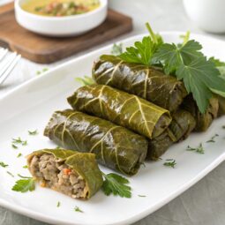 Greek Dolmades (Stuffed Vine/ Grape Leaves Dolmathes) Recipe