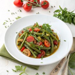 Traditional Greek Green Beans (Fasolakia Giahni) Recipe