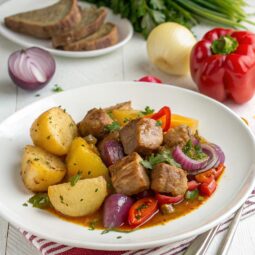 Pork Pouches with Potatoes, Peppers, Onions (Xoirino Kleftiko or Exohiko) Recipe