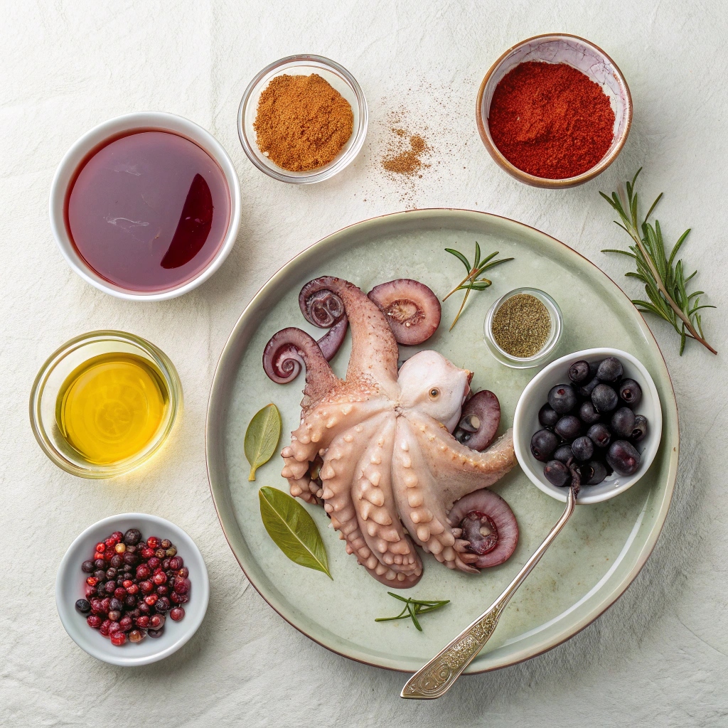 Ingredients for Greek Octopus Stifado