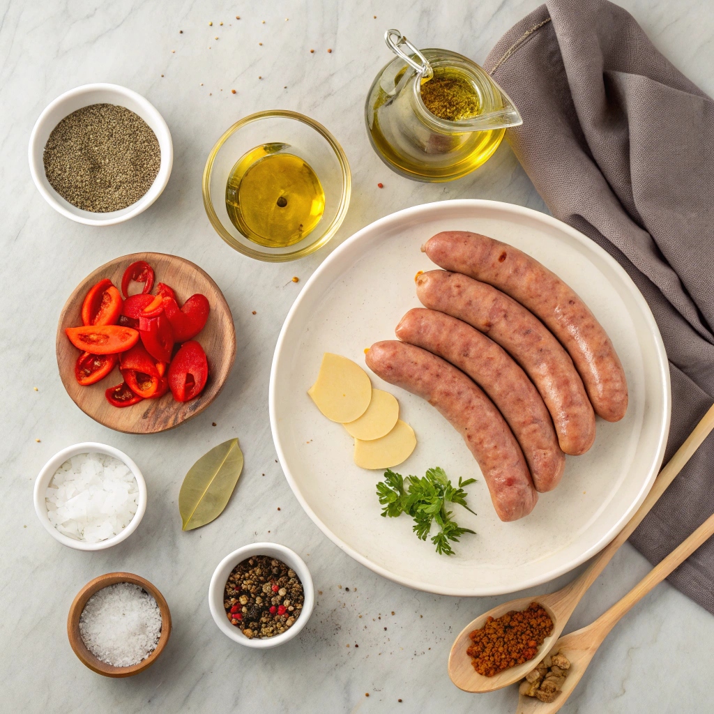 Ingredients for Greek Pan-Fried Pork (Tigania)