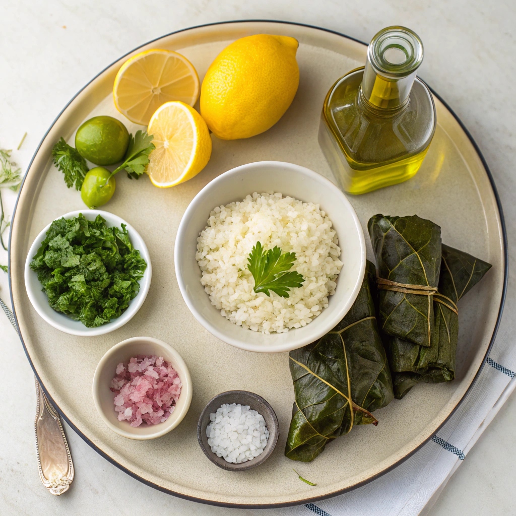 Ingredients for Greek Dolmades