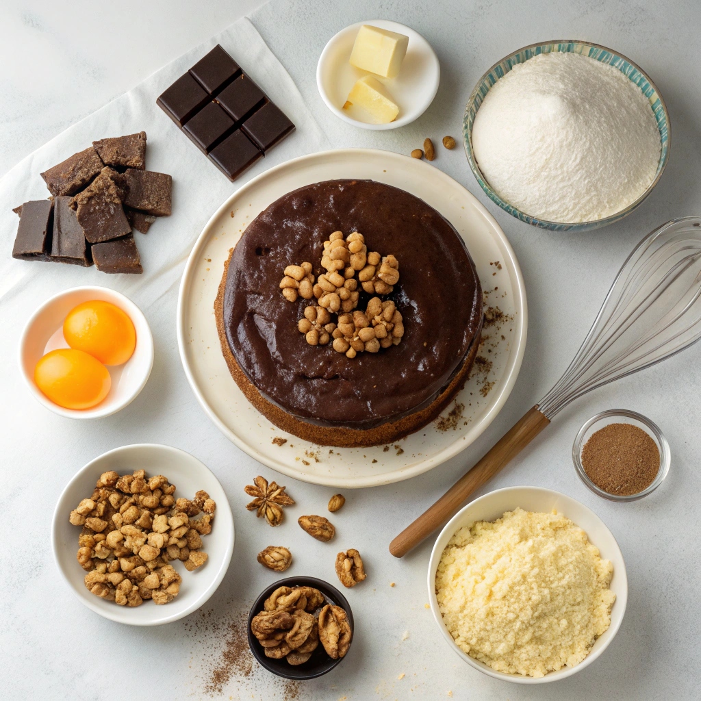 Ingredients for Walnut Syrup Cake