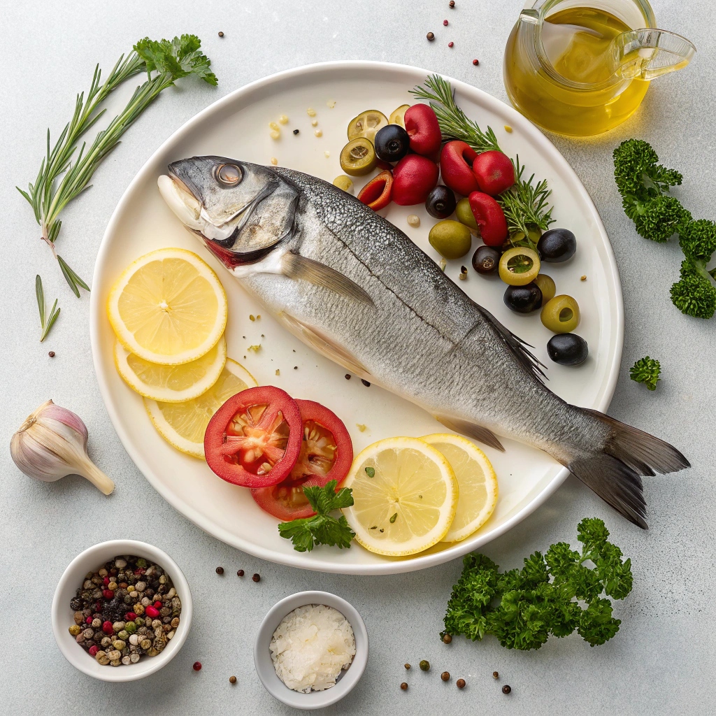 Fresh Mediterranean Sea Bass Ingredients