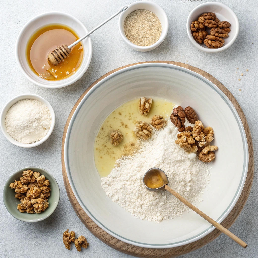 Ingredients for Greek Honey Puffs (Loukoumades)