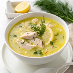 Greek lemon Chicken Soup (Kotosoupa Avgolemono)