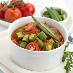 Greek Okra stew with Tomatoes (Bamies Laderes)