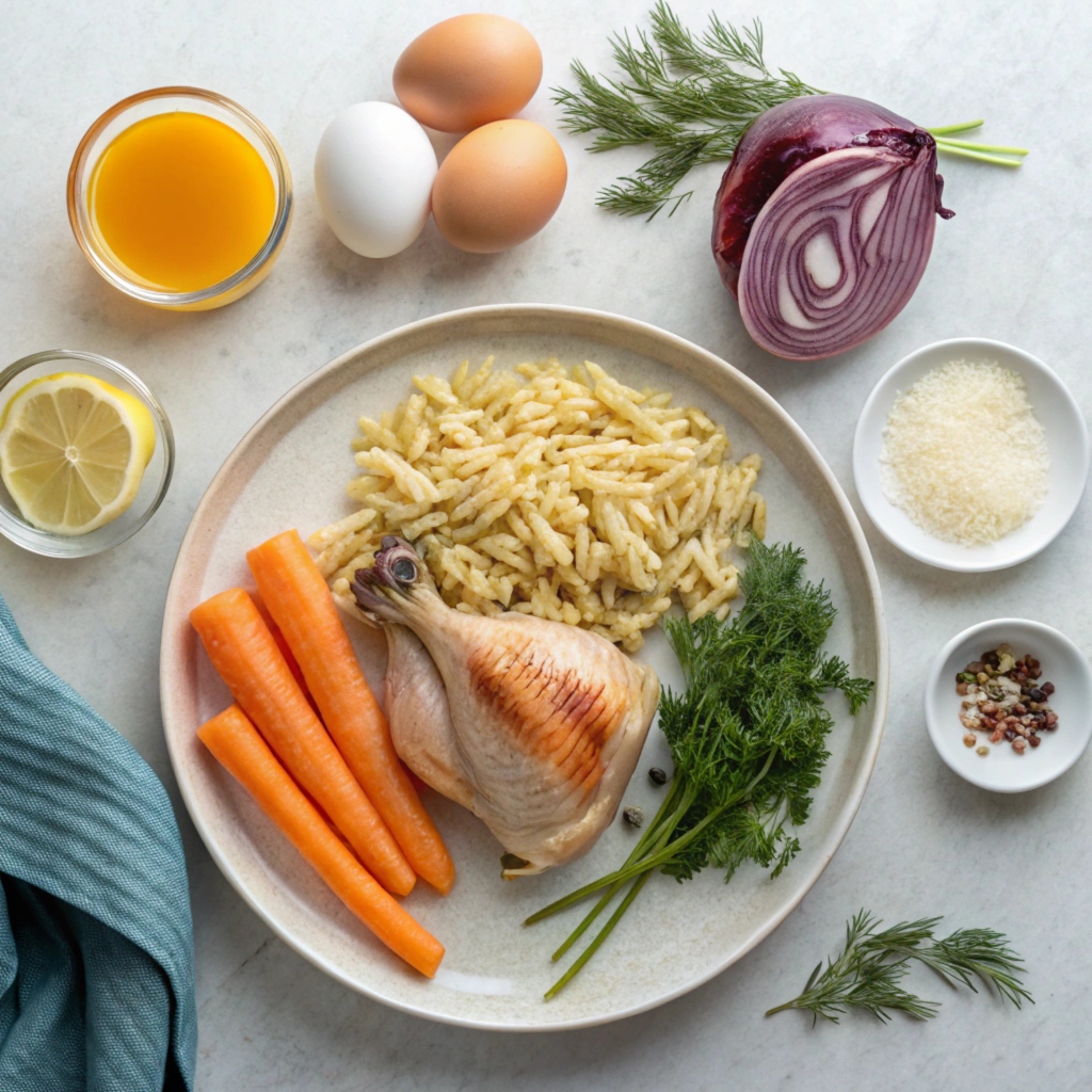 Greek Lemon Chicken Soup with Orzo (Avgolemono) Ingredients