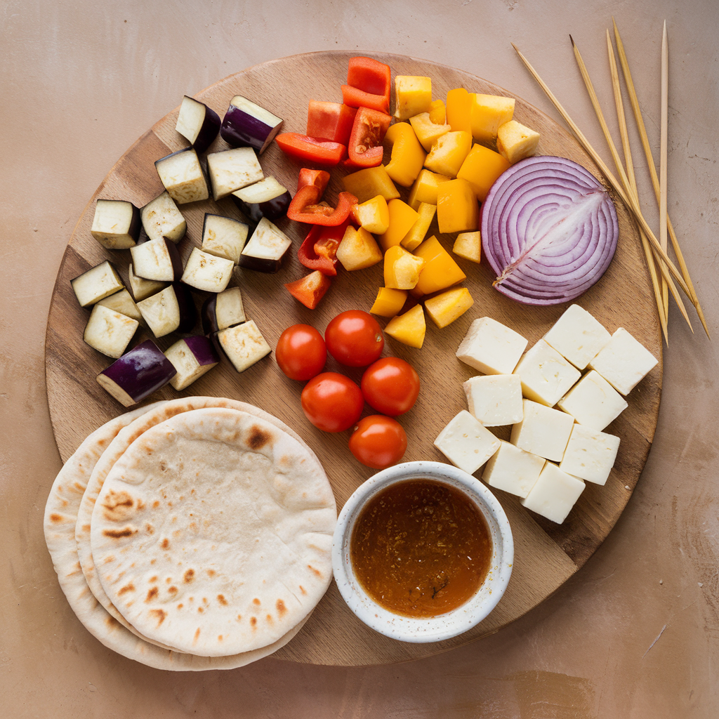 Ingredients for Mediterranean Veggie Skewers