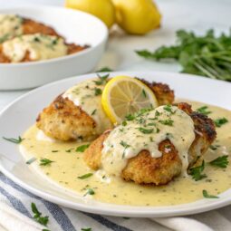 Crispy Greek Chicken Casserole with Creamy Lemon Sauce Recipe