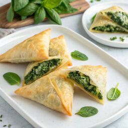 Mini Spanakopita Triangles (Spanakopitakia / Greek spinach triangles) Recipe