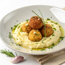 Cod Fritters with Garlic Potato Puree (Bakaliaros Skordalia) Recipe