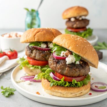 Greek style beef burgers Recipe