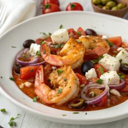 Greek Shrimp Saganaki with Feta cheese (Garides Saganaki) Recipe