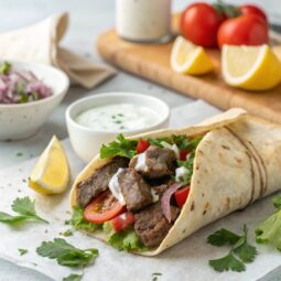 Easy Beef Gyro wrapped in Pita bread Recipe