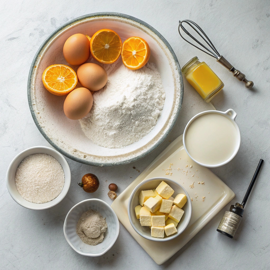 Ingredients for Vasilopita (Greek New Year's Cake)