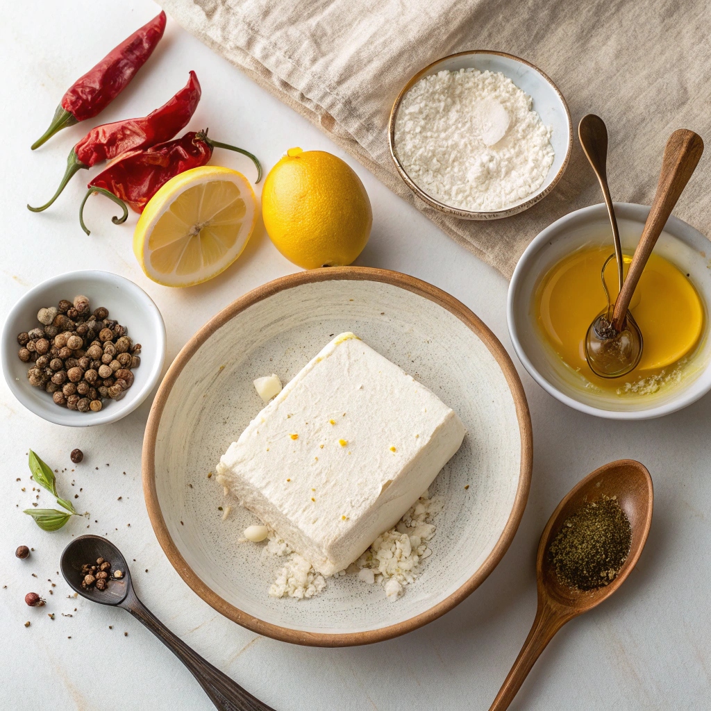 Ingredients for Greek Feta Saganaki