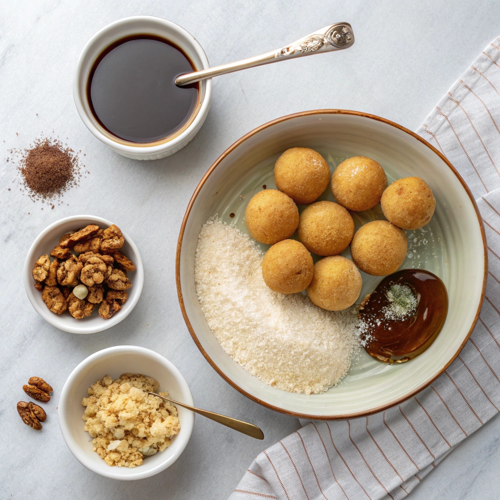 Ingredients for Greek Honey Donuts (Loukoumades)