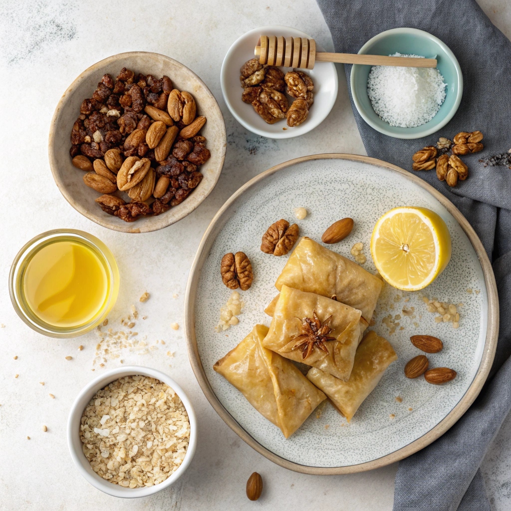 Ingredients for Greek Baklava Rolls