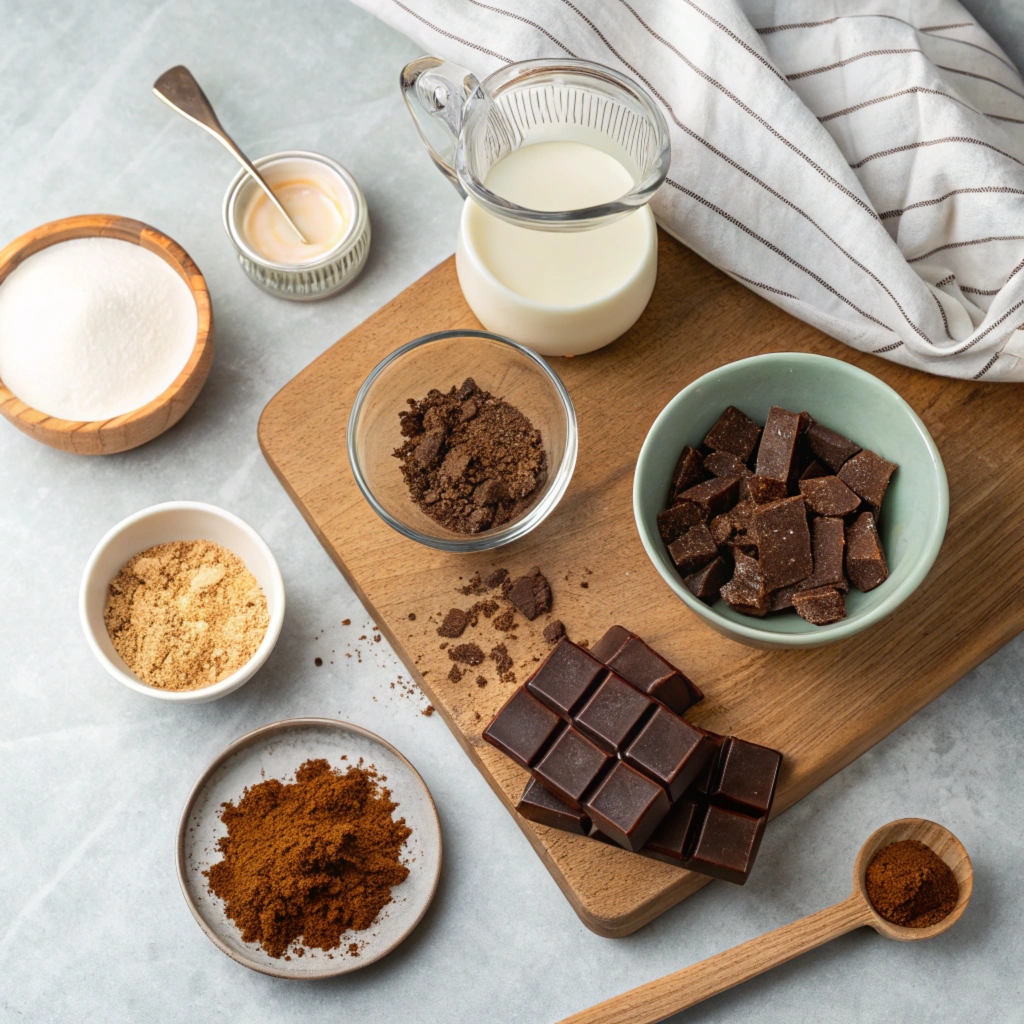 Ingredients for Greek Yogurt Chocolate Mousse