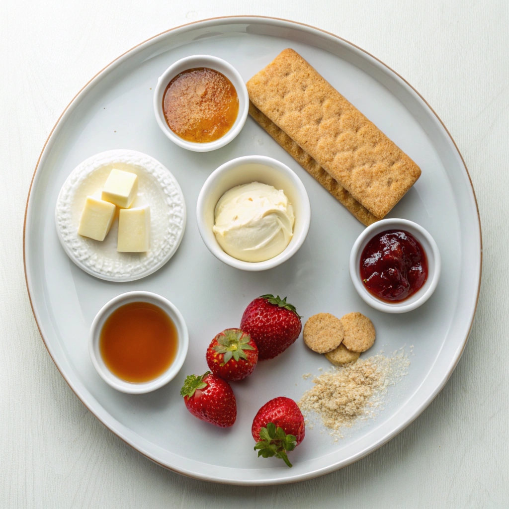 Ingredients for Greek Style No-Bake Cheesecake