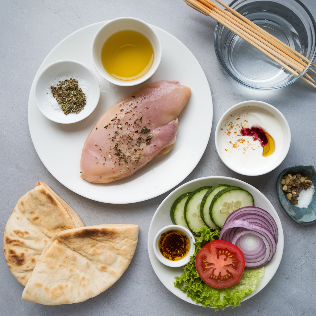 Ingredients for Greek Chicken Souvlaki