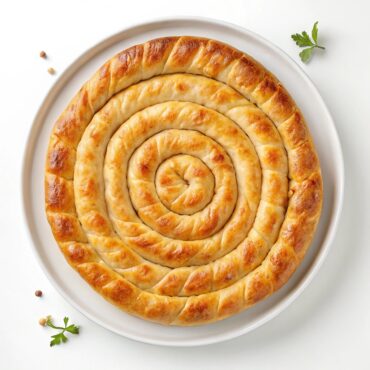 Spiral-shaped Greek Cheese pie (Kichi Kozanis) Recipe