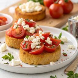 Traditional Cretan Ntakos / Dakos (Rusks with tomatoes and feta cheese) Recipe