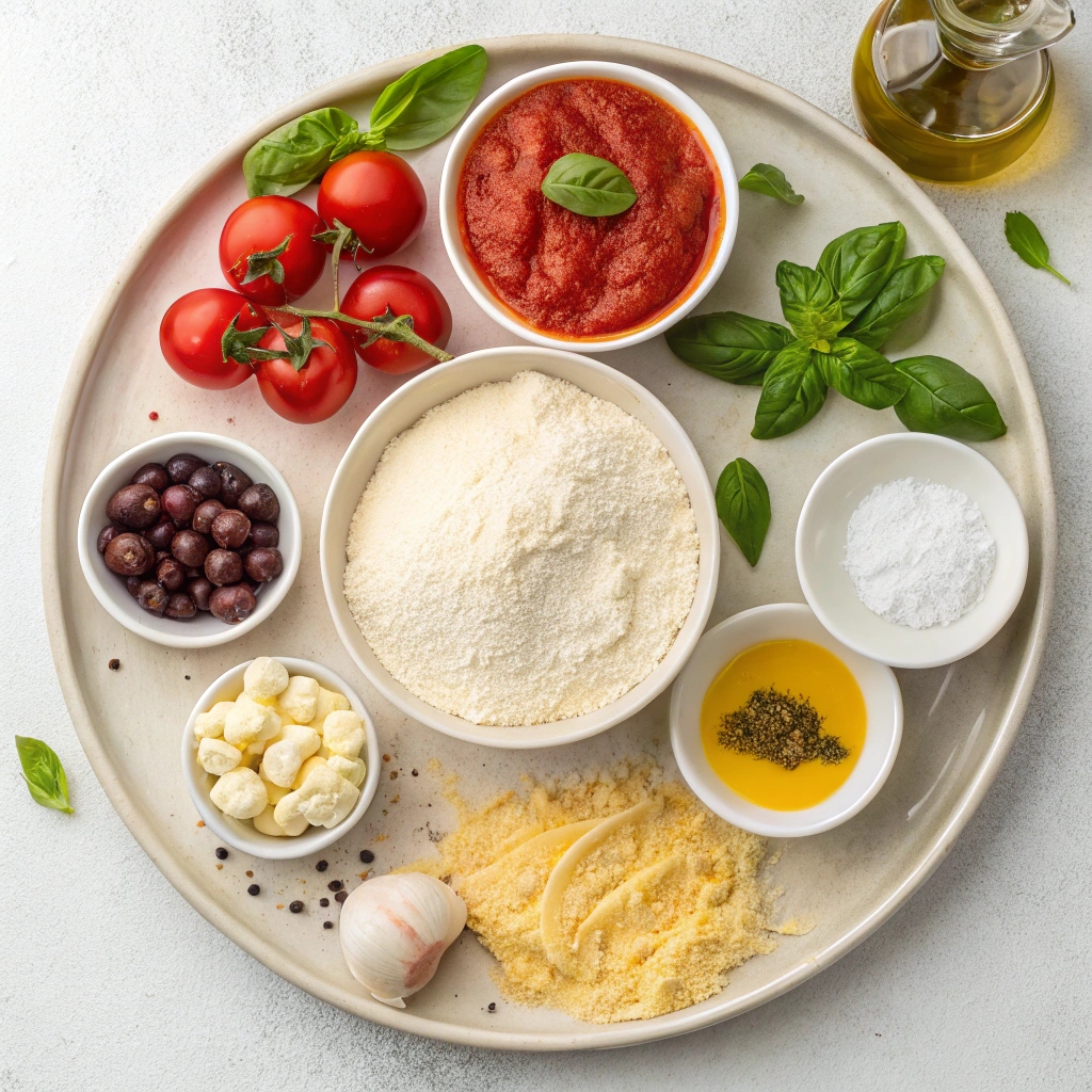 Ingredients for Feta Cheese Pizza