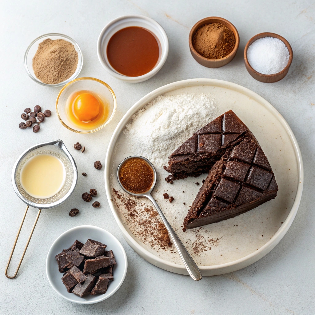 Ingredients for Greek Chocolate Cake (Sokolatopita)