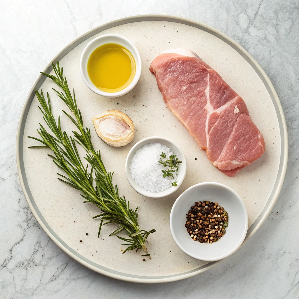 Ingredients for Juicy Pork Bites with Greek Yogurt Sauce