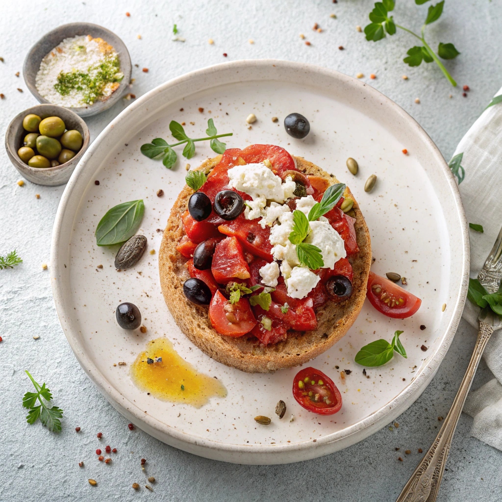 Ingredients for Traditional Cretan Dakos