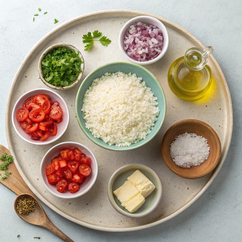 Ingredients for Mediterranean Tomato-Feta Risotto