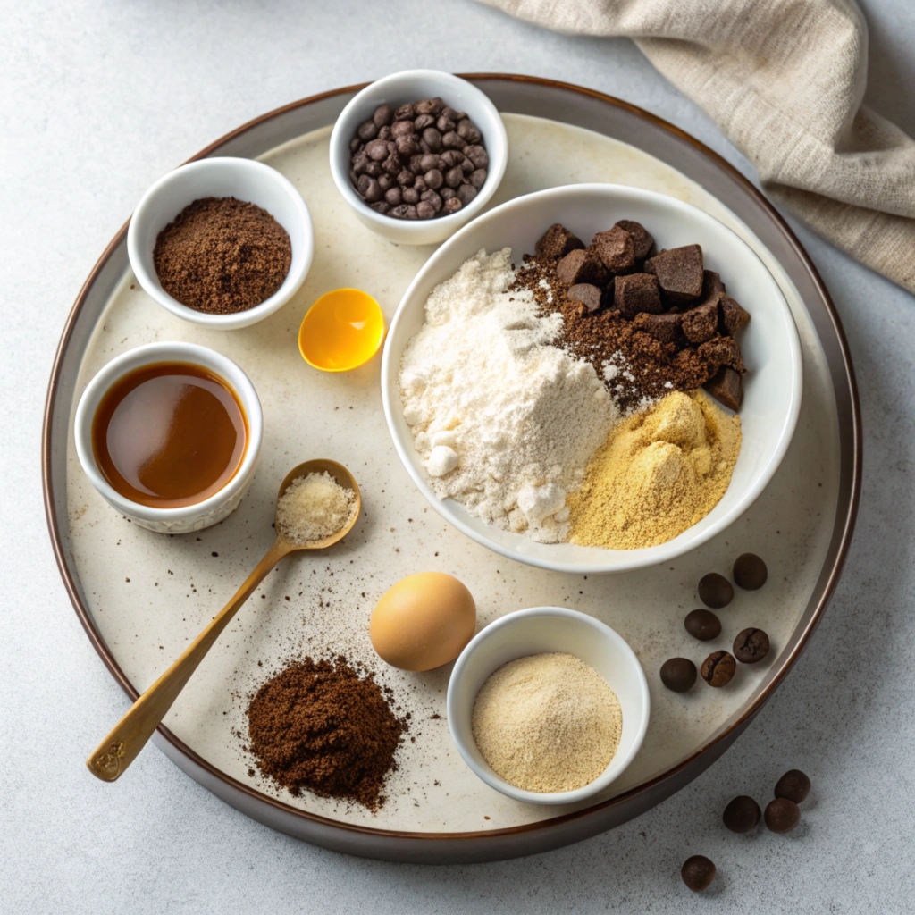 Ingredients for Snowy Chocolate Cookies