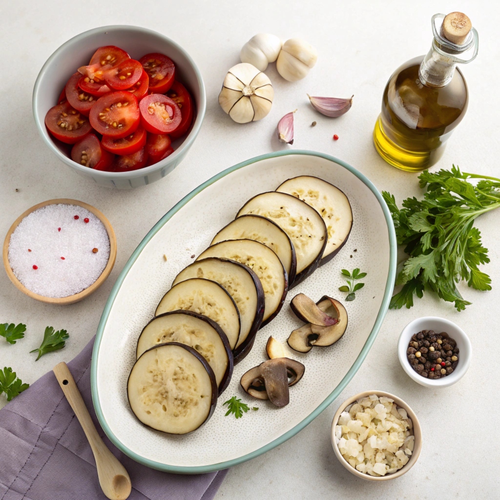 Vegetarian Moussaka with Mushroom Sauce - Ingredients