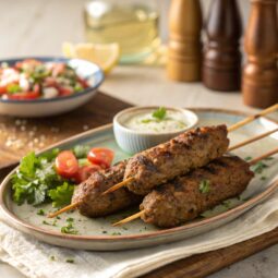 Spicy minced Lamb Kofta Kebab Recipe (Giaourtlou)